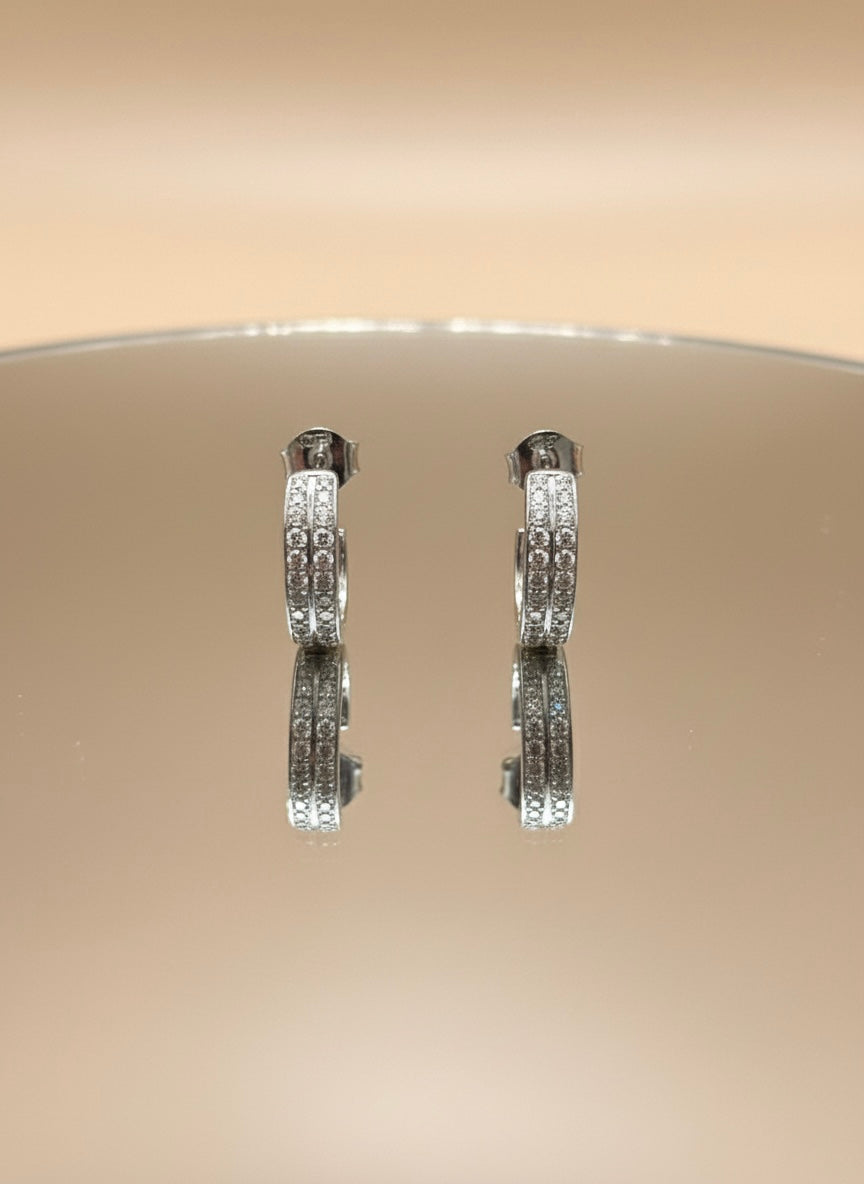 Sterling Silver Sparkle Mini Hoops