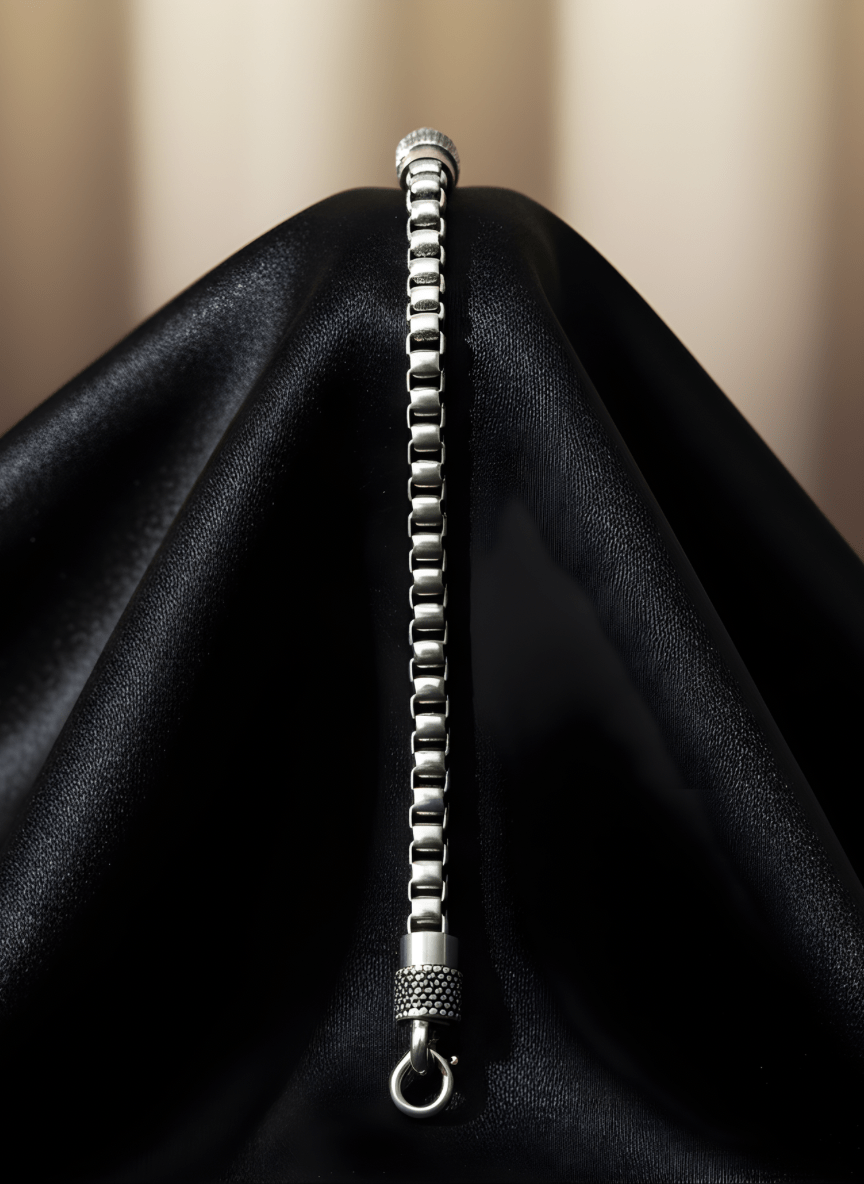 Silver BoldBlock Bracelet ( 37 grams )