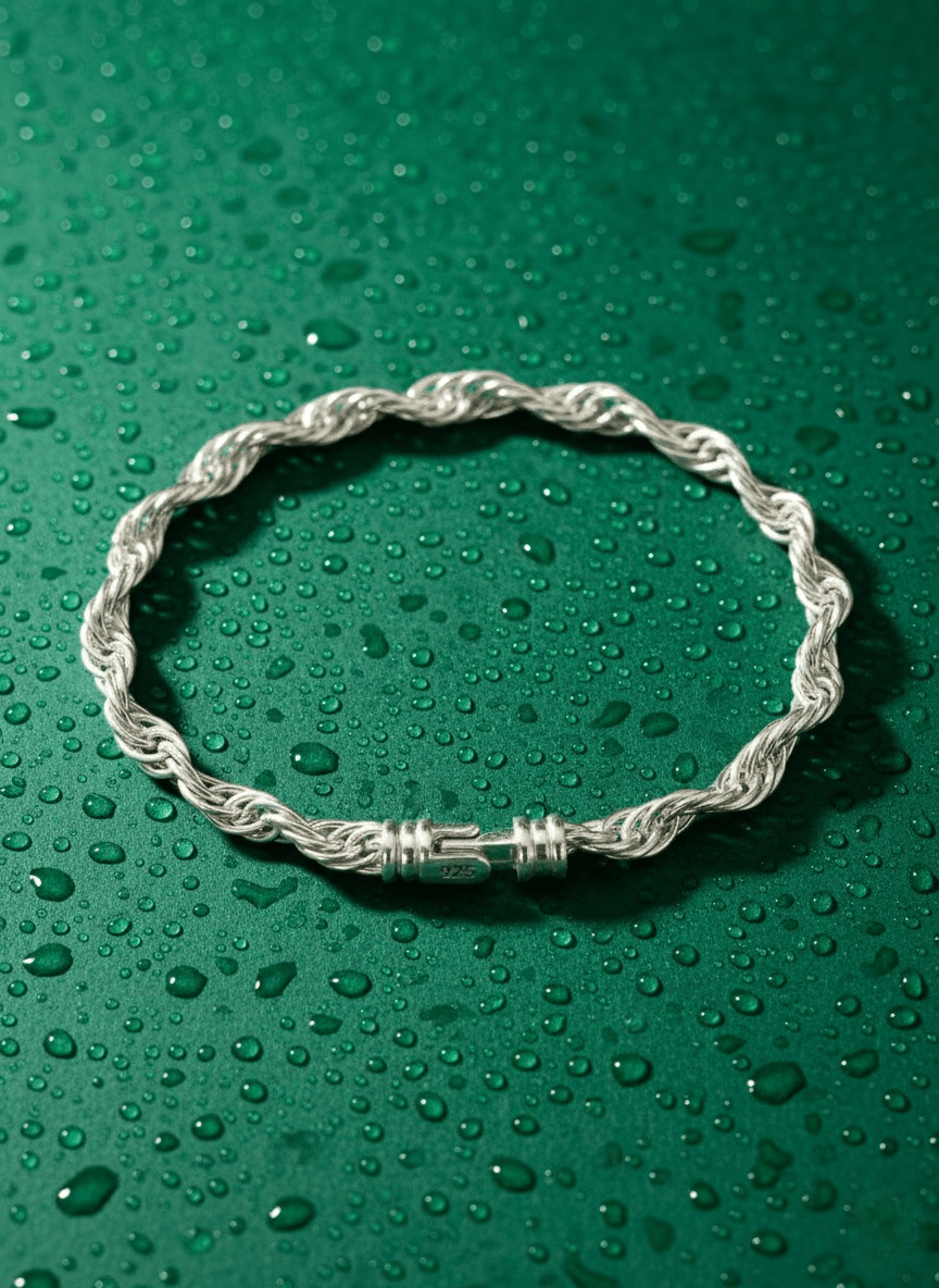 Royal Silver Woven Sterling Bracelet ( 15 grams )
