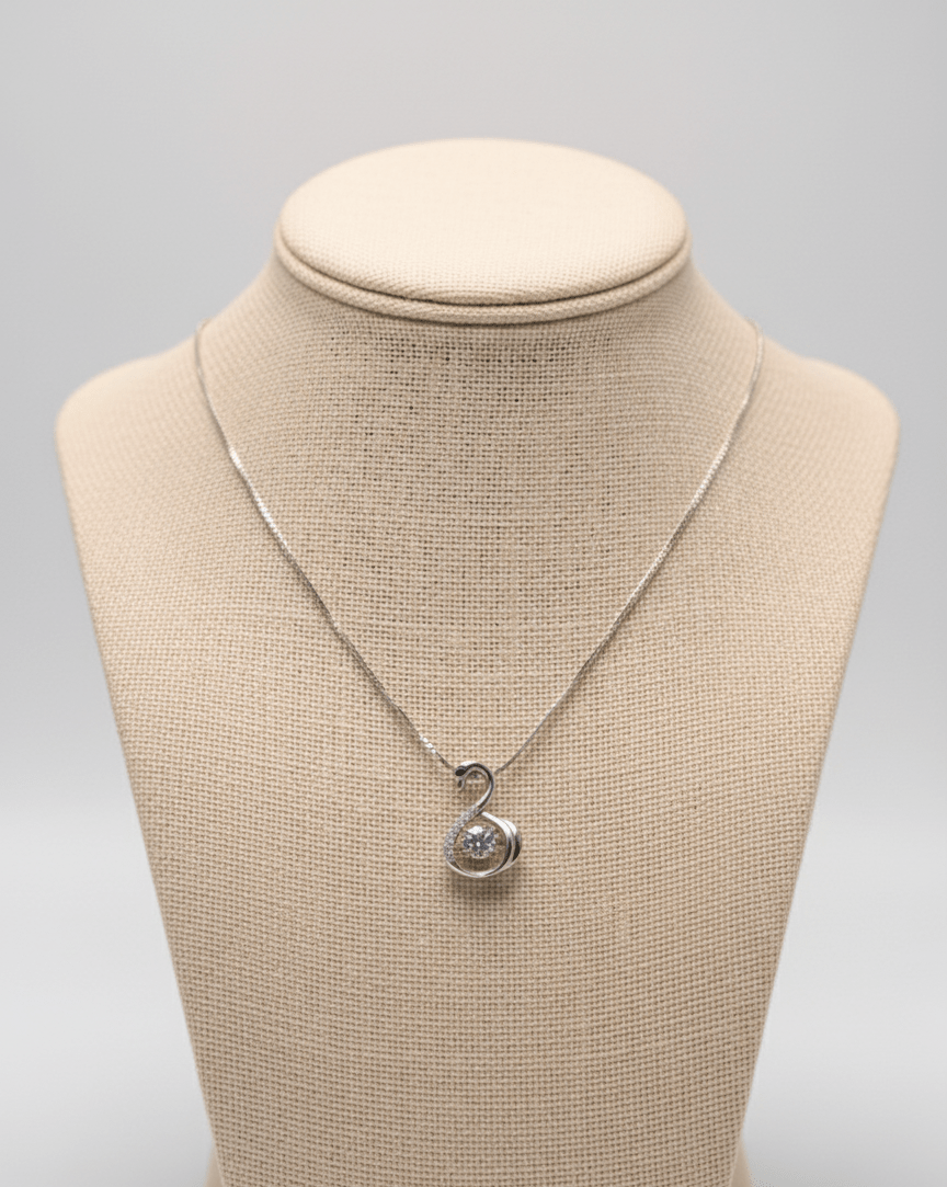 925 Sterling Silver Swan Gemstone Pendant