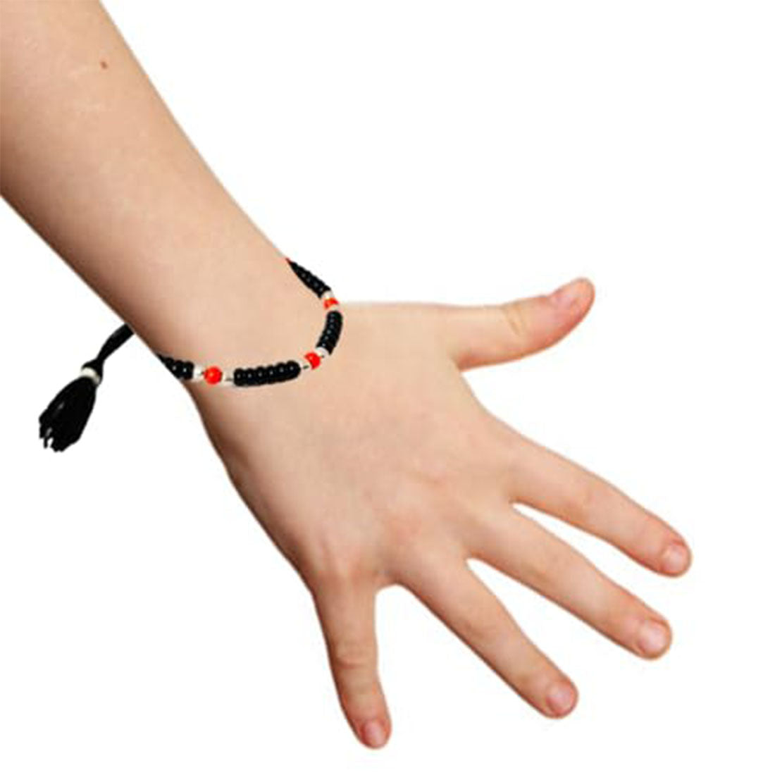 Black, Silver & Red Beads Nazariya Baby Boys & Girls Bracelet