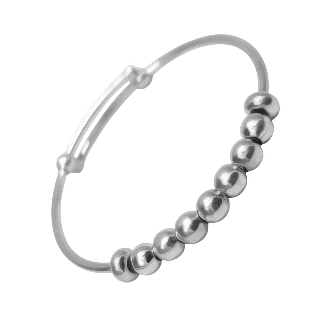 Sterling Silver Balls Beads Kada (Bangle Bracelet)