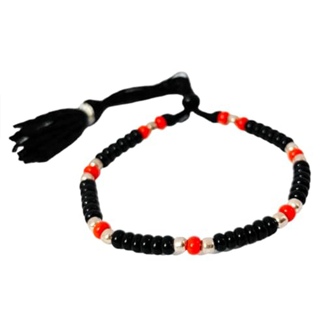 Black, Silver & Red Beads Nazariya Baby Boys & Girls Bracelet