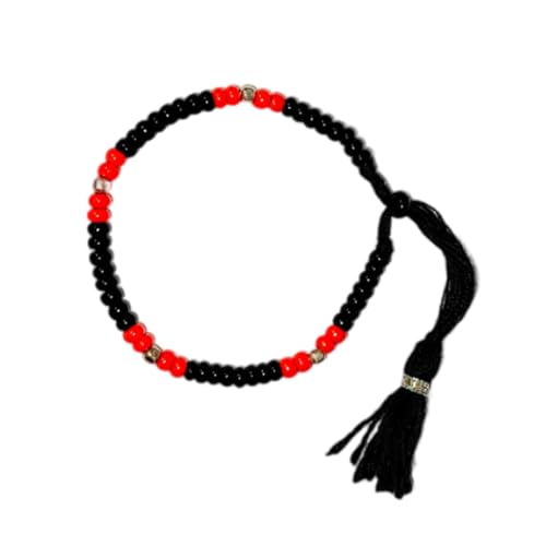 Black, Red & Silver Beads Nazariya Baby Boys & Girls Bracelet