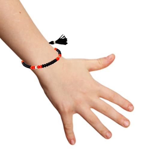 Black, Red & Silver Beads Nazariya Baby Boys & Girls Bracelet
