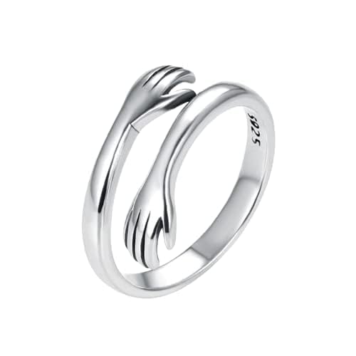 Hug Design Sterling Silver Ring