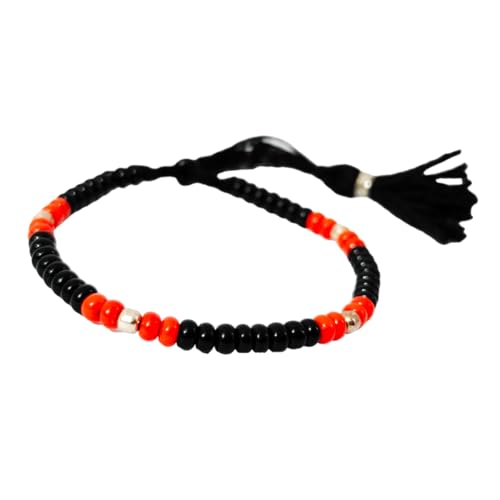 Black, Red & Silver Beads Nazariya Baby Boys & Girls Bracelet