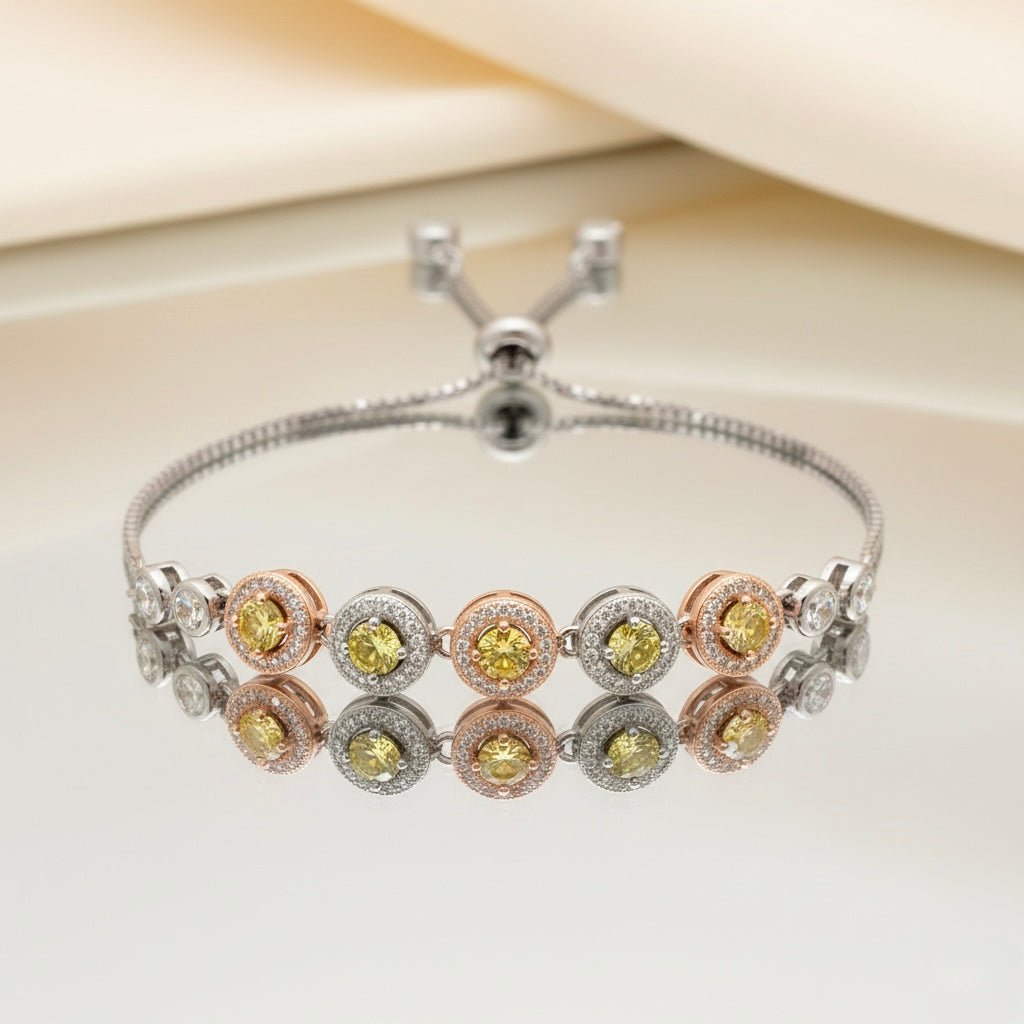 Sunset Sparkle Sterling Silver Chain Bracelet