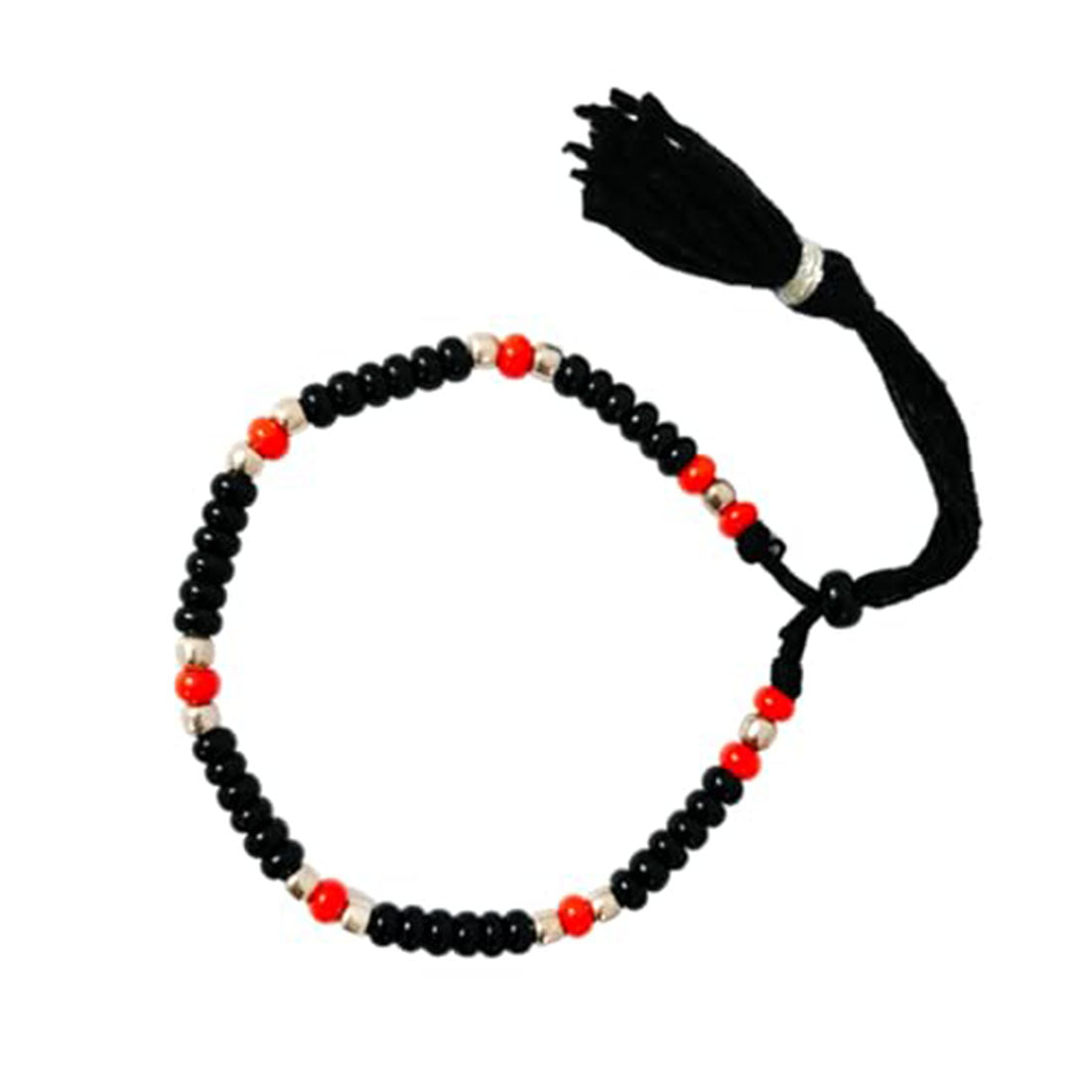 Black, Silver & Red Beads Nazariya Baby Boys & Girls Bracelet