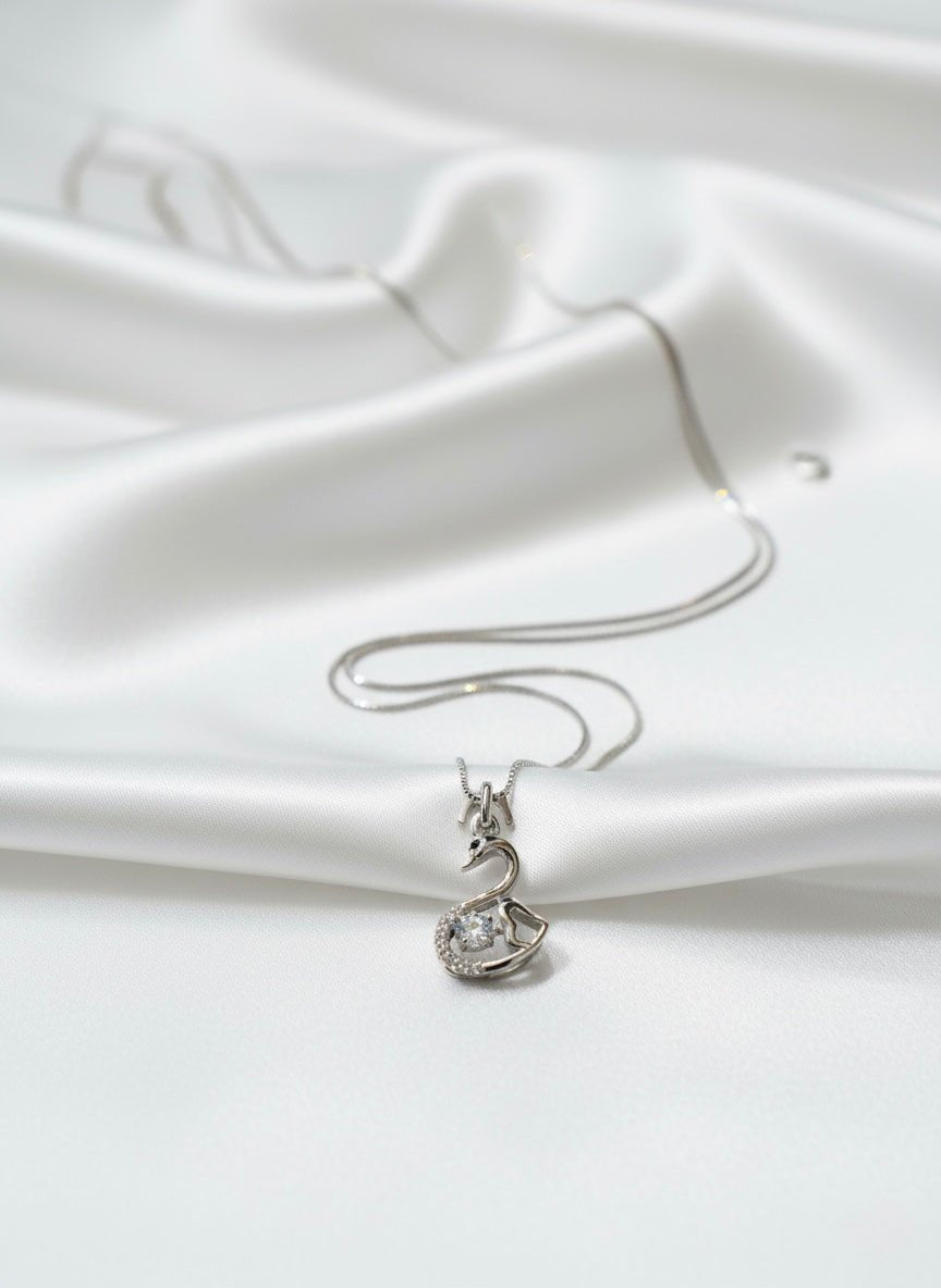 925 Sterling Silver Swan Pendant for Women