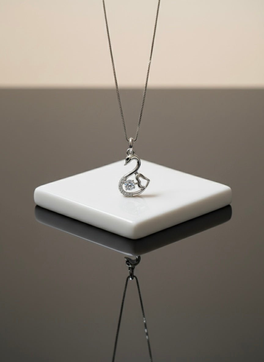 925 Sterling Silver Swan Pendant for Women