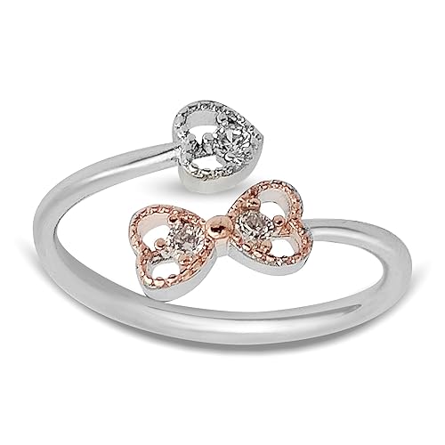 3 Heart Design Sterling Silver Ring rose gold
