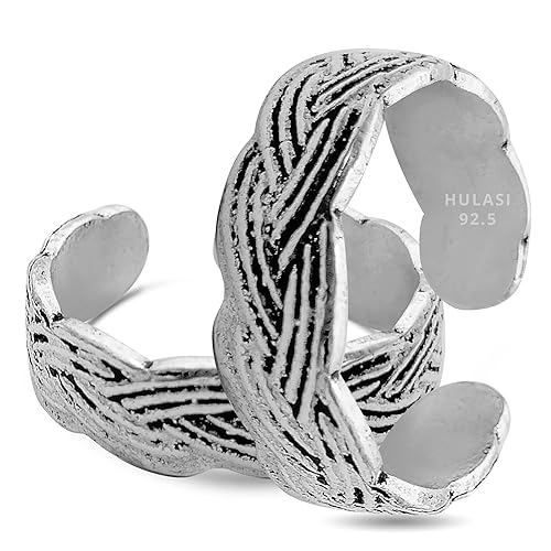Woven Pattern Design Pure Silver Toe Ring | 925