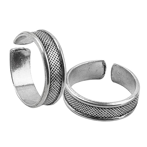 Elegant Pattern Design Pure Sterling Silver Toe Ring (1 Pair)