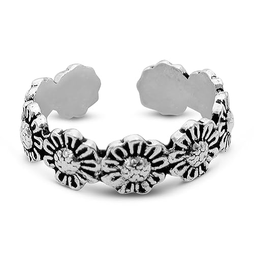 Pure Silver Toe Ring Sterling Silver (Antique 5)