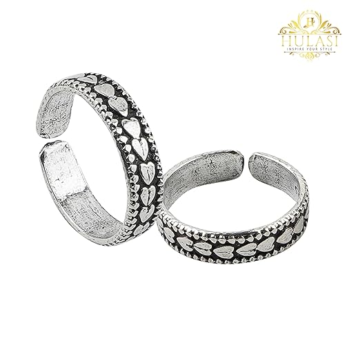 Elegant Leaf Pattern Design Sterling Silver Toe Ring (1 Pair)