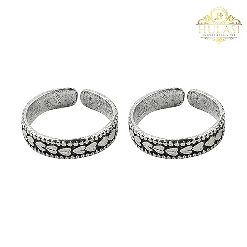 Elegant Leaf Pattern Design Sterling Silver Toe Ring (1 Pair)