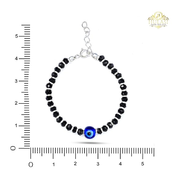 925 Sterling Silver Bracelet with Black Silver Beads
