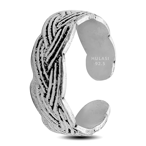Woven Pattern Design Pure Silver Toe Ring | 925