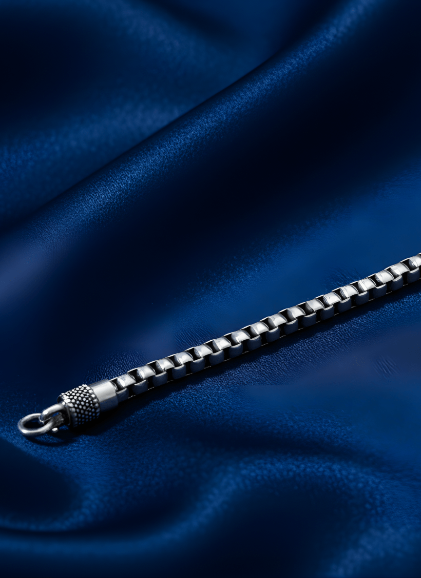 Silver BoldBlock Bracelet ( 37 grams )