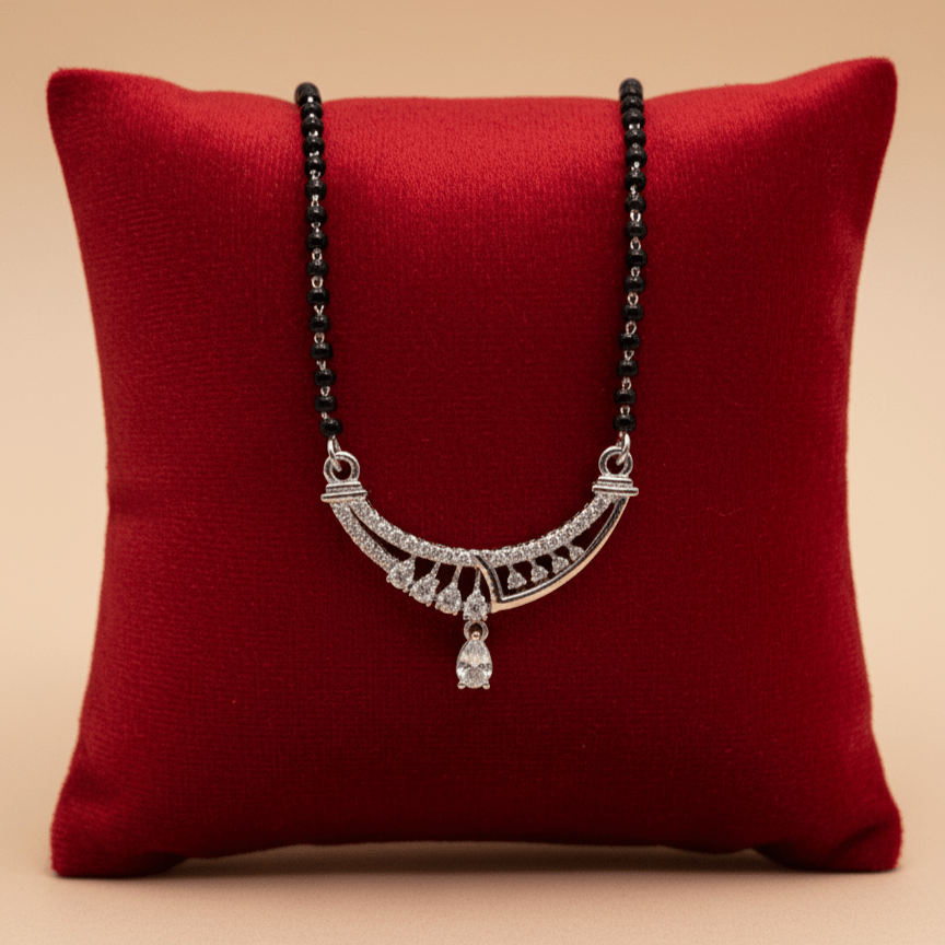 Silver Crescent Beam Mangalsutra