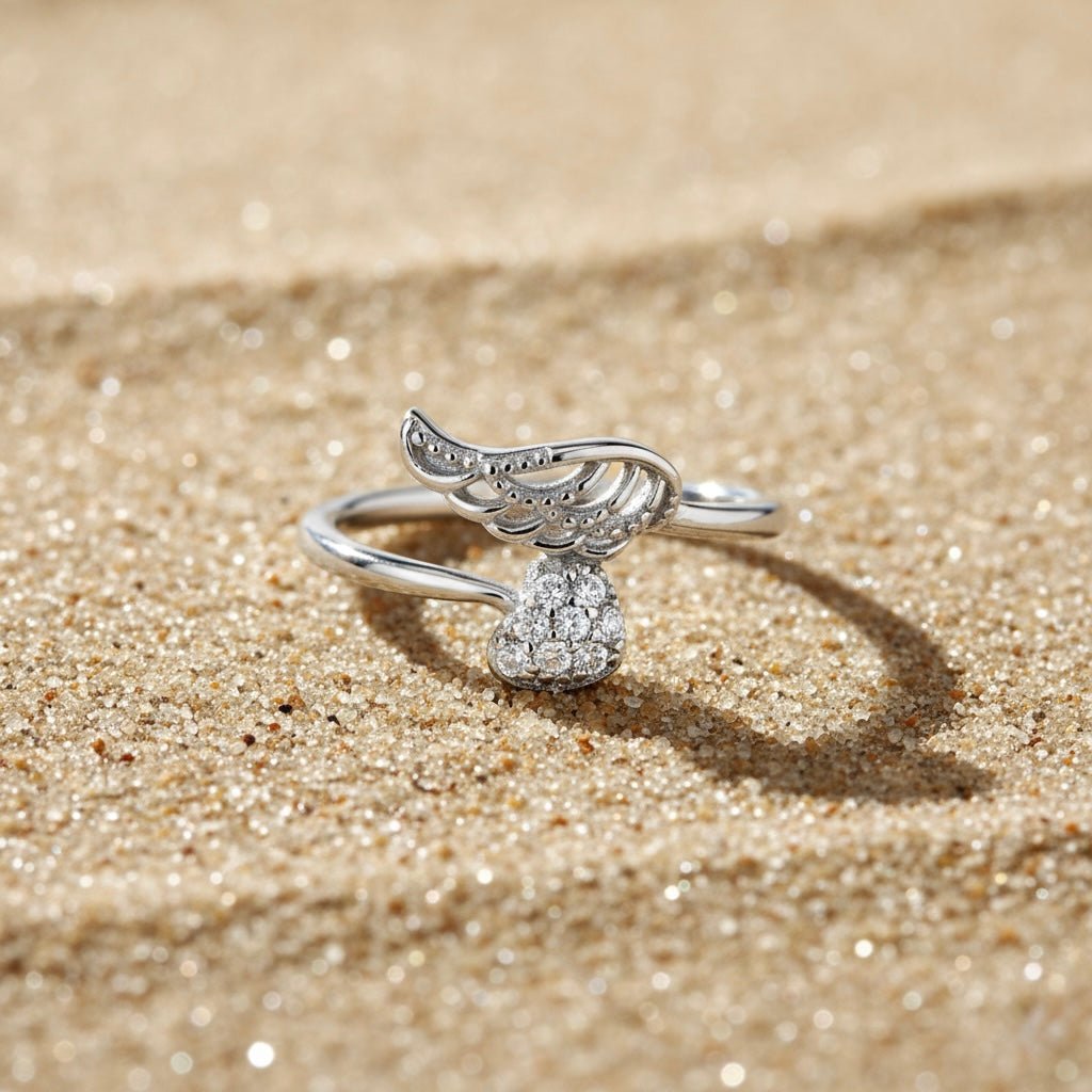 Feather Design Sterling Silver Ring