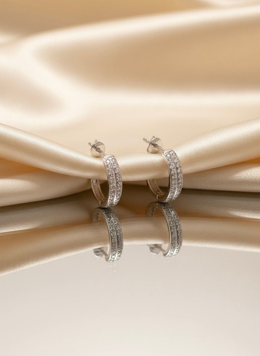 Sterling Silver Sparkle Mini Hoops