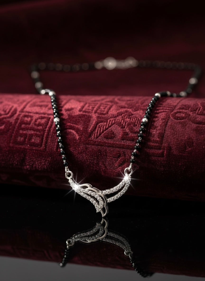 Sterling Silver Crescent Duo Mangalsutra