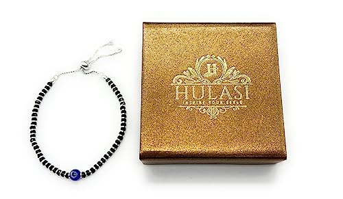 A beautiful 925 sterling silver black thread anklet featuring a combination of black and silver beads along with an elegant evil eye charm. This adjustable anklet is designed for both girls and women, offering style and comfort. Ideal for daily wear or special occasions, the anklet has a modern yet traditional appeal with its sleek design, protective evil eye charm, and sterling silver beads that add a touch of elegance.