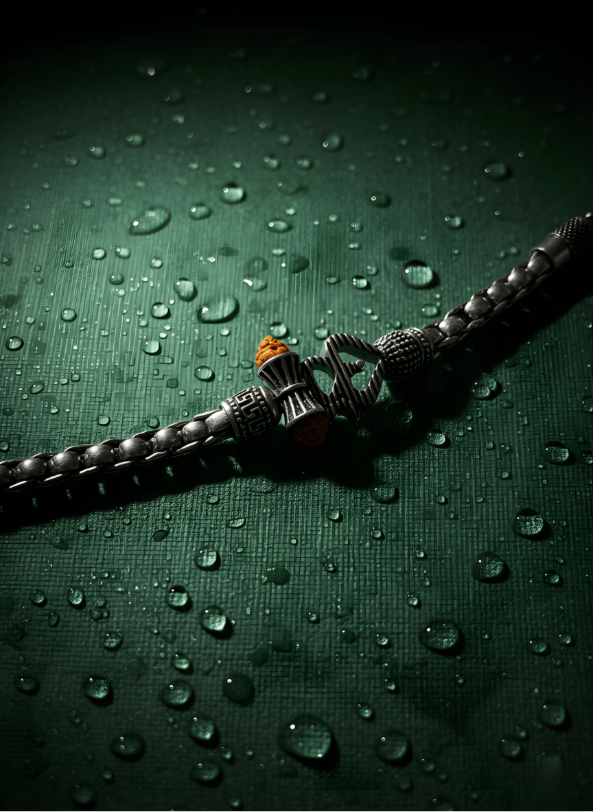 Silver Oxidised OM Bracelet ( 37 grams )