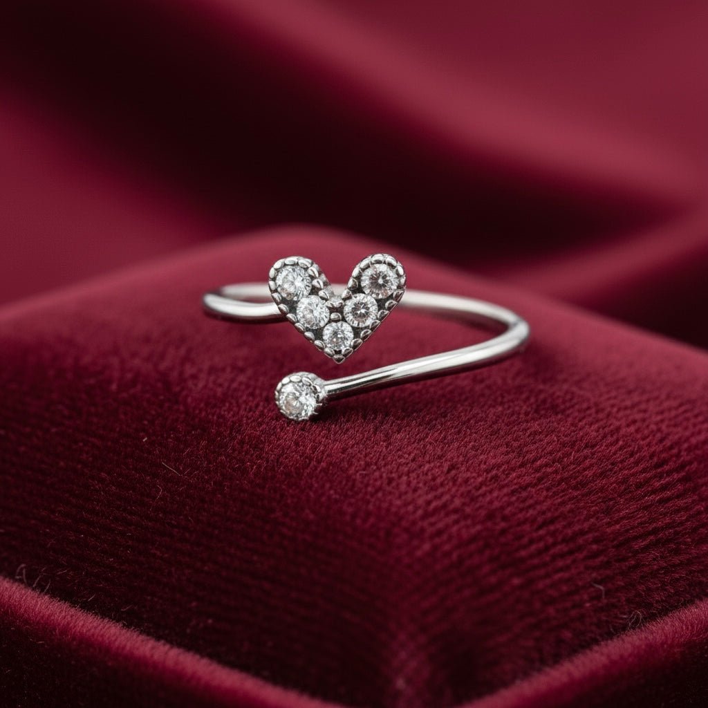 Silver Heart Design Sterling Silver Ring
