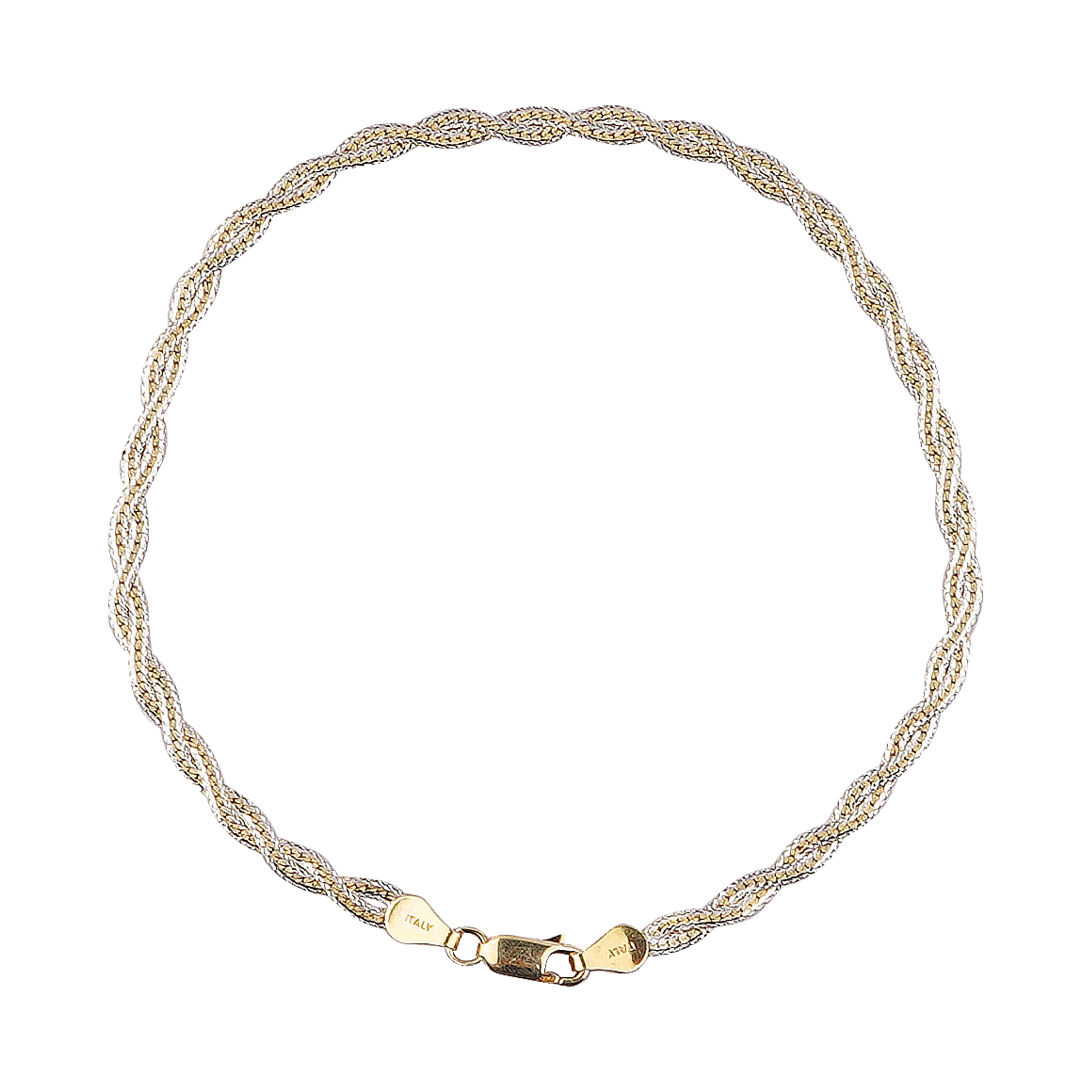 Luna Weave Silver Italian Anklet