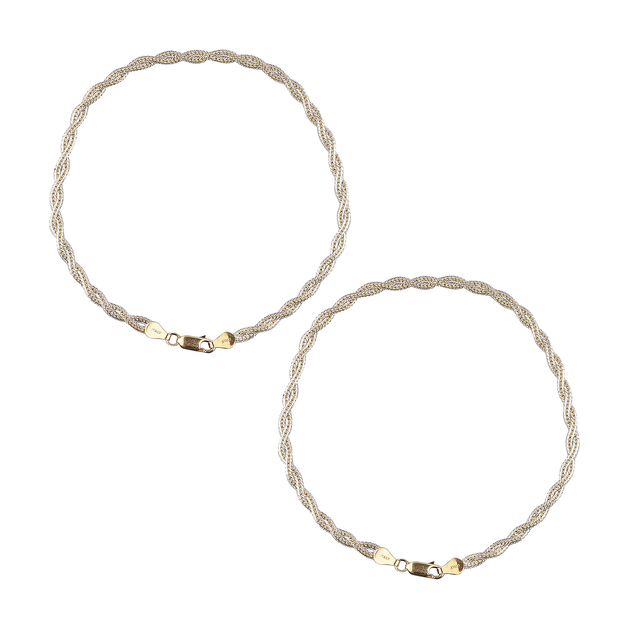 Luna Weave Silver Italian Anklet