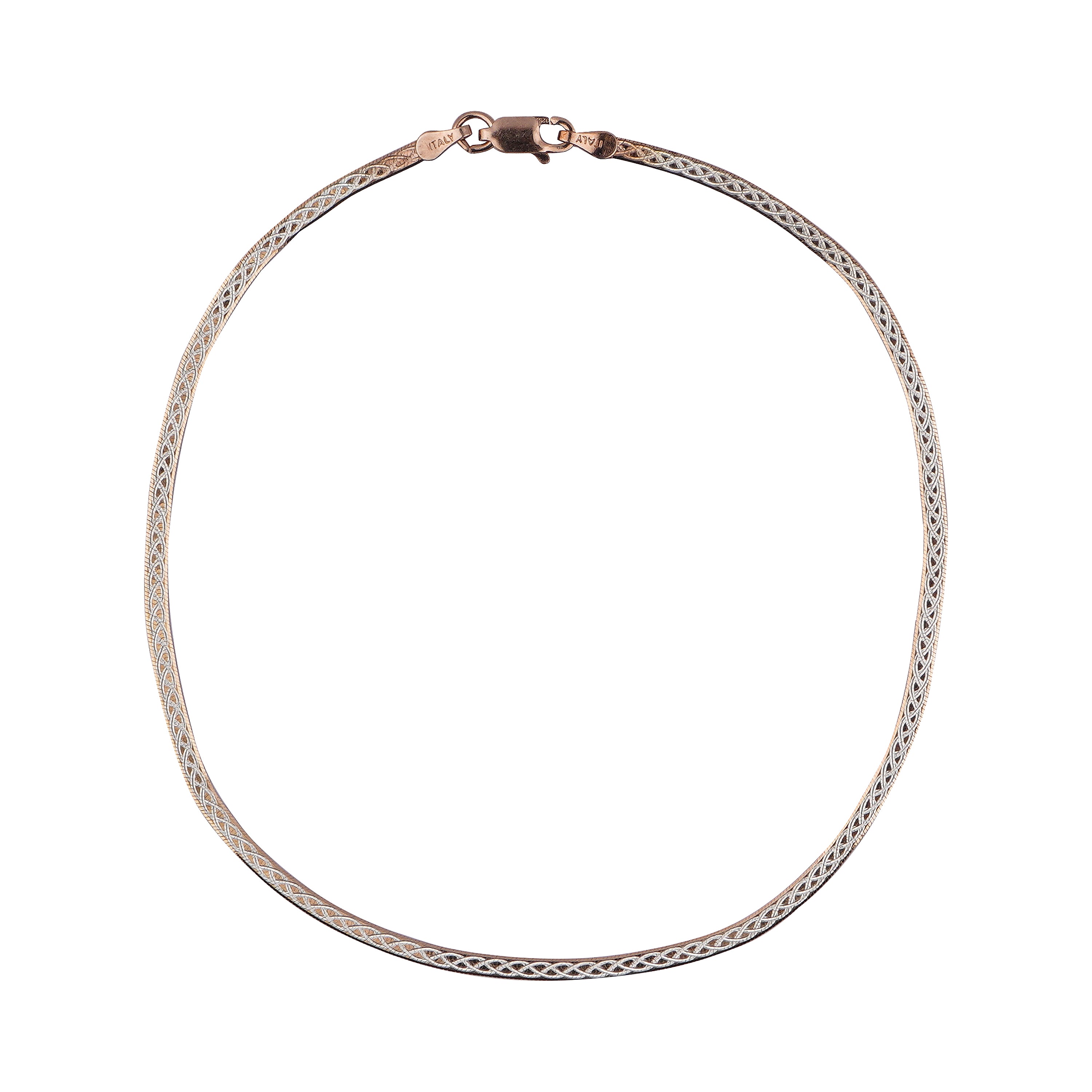 Celestique Woven Design Silver Italian Anklet (1 Pair)