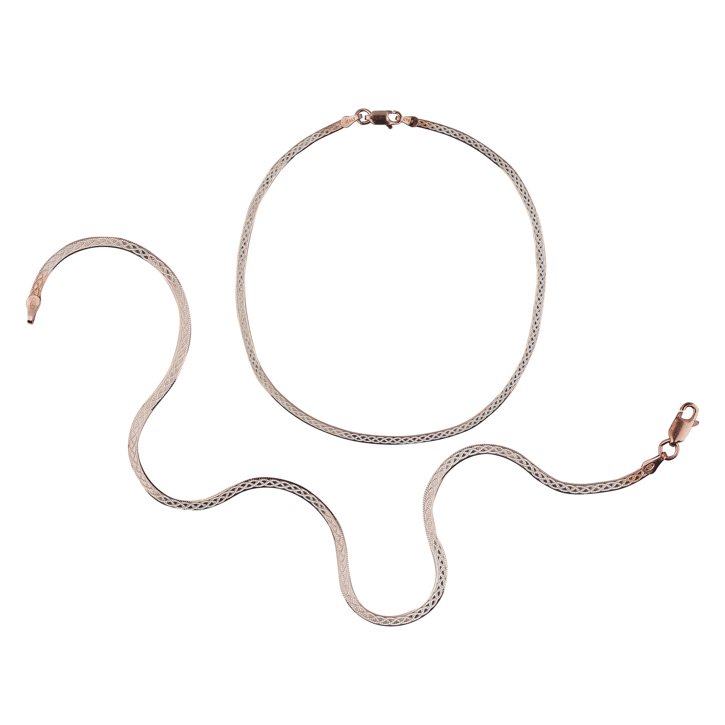 Celestique Woven Design Silver Italian Anklet (1 Pair)