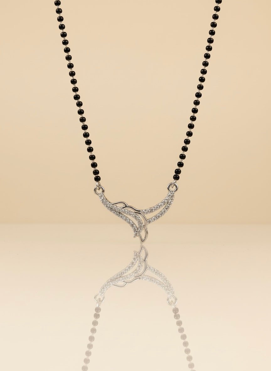 Sterling Silver Crescent Duo Mangalsutra