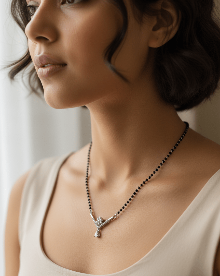 925 Sterling Silver The Floral Cascade Mangalsutra