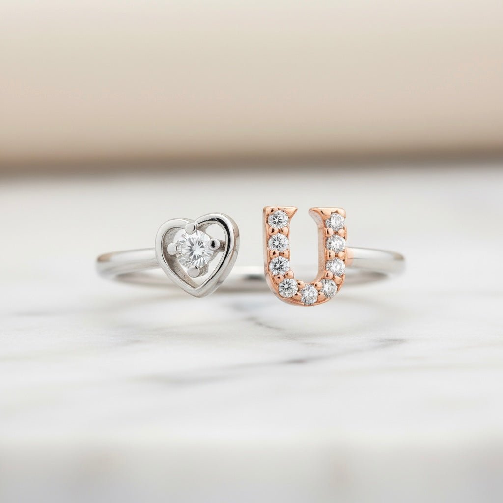 Heart & U Design Sterling Silver Ring