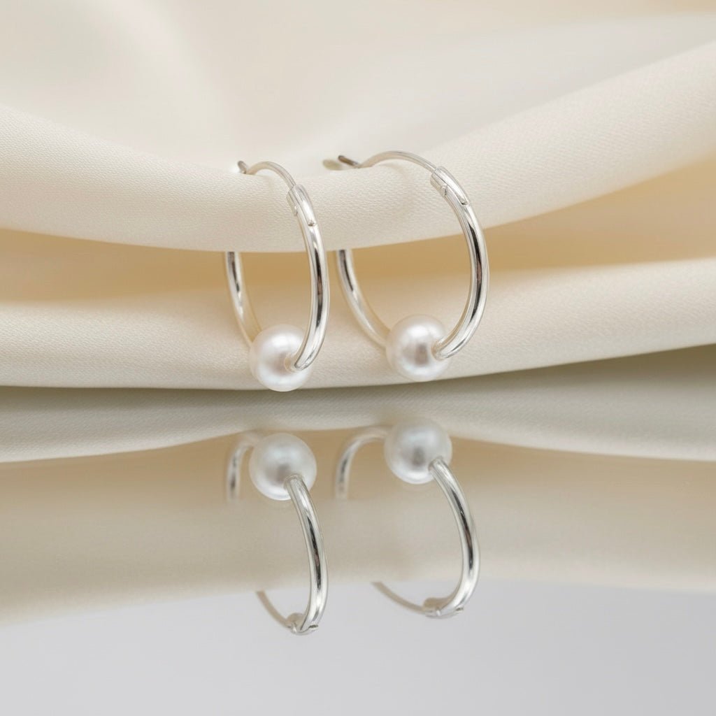 925 Small Size Silver Bali Hoops Earrings