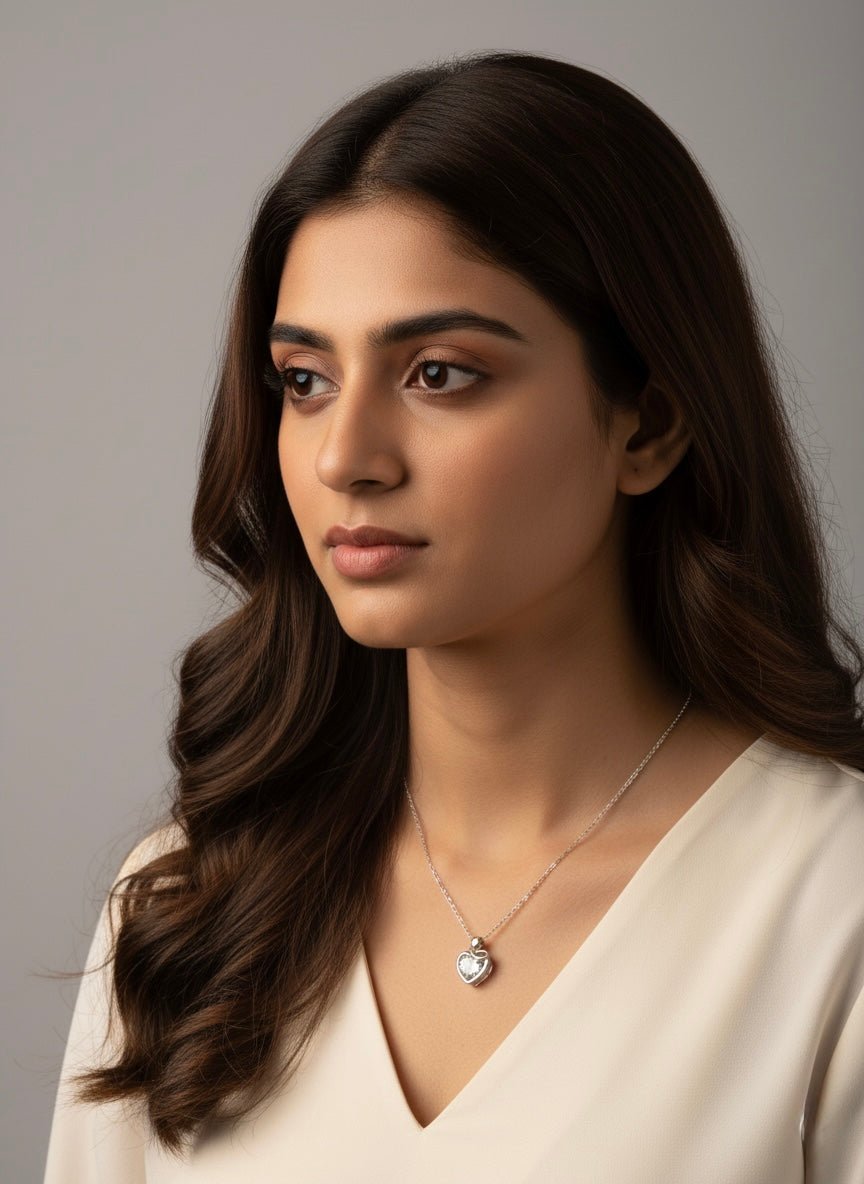 925 Sterling Silver Heart Pendant Necklace for Women