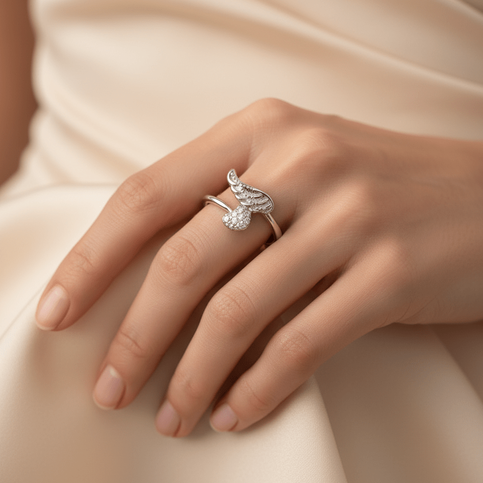 Feather Design Sterling Silver Ring