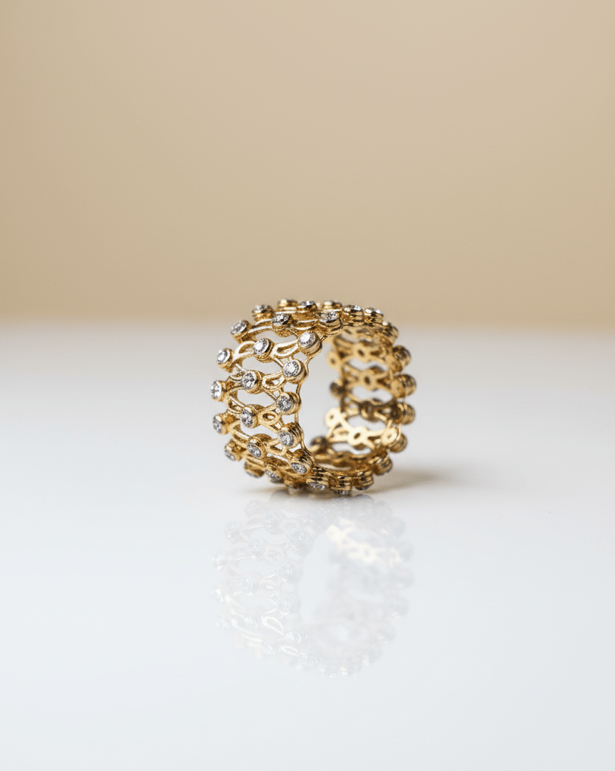 2 in 1 gold Bracelet-Ring | 925 sterling silver
