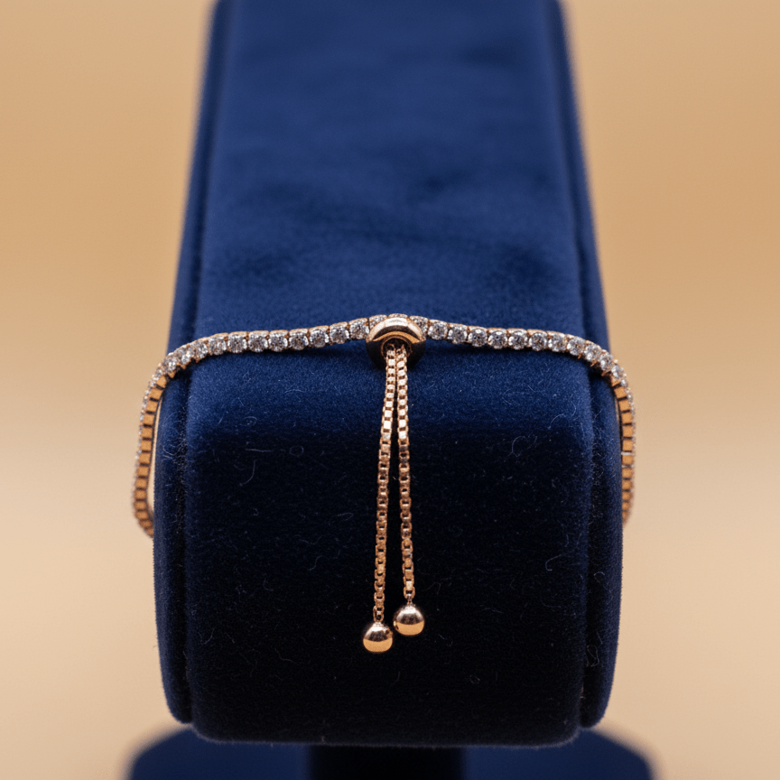 Studded Rhinestones Sterling Silver Tennis Bracelet