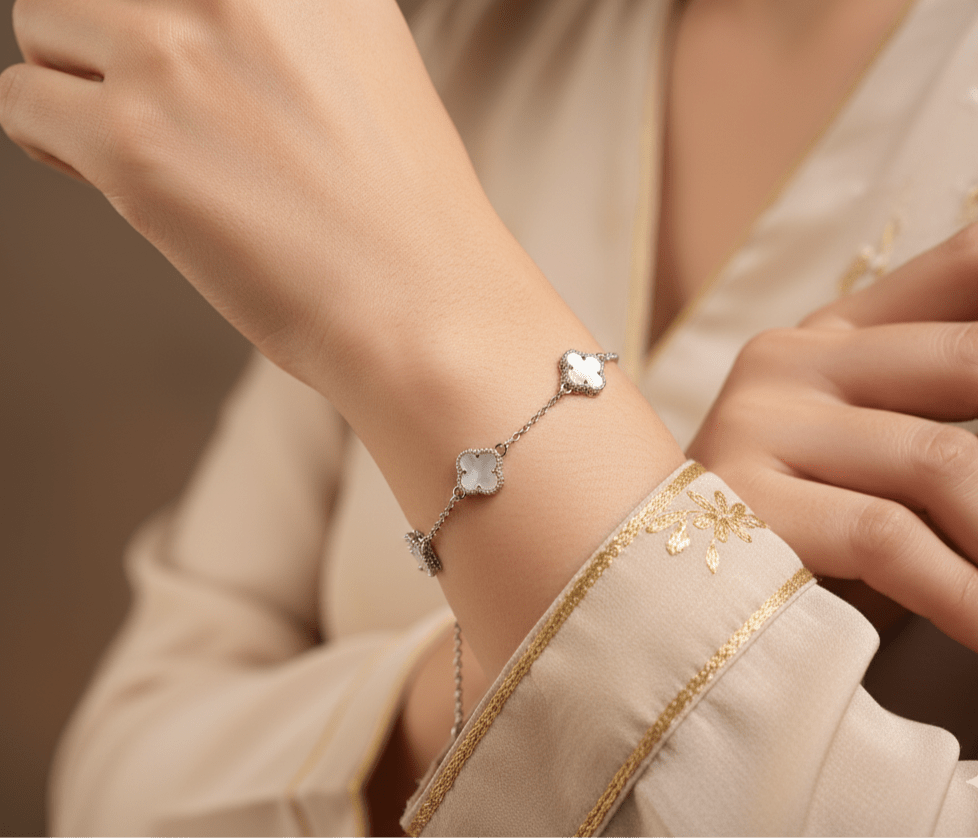 3 ivory flowered bracelet | 925 sterling silver