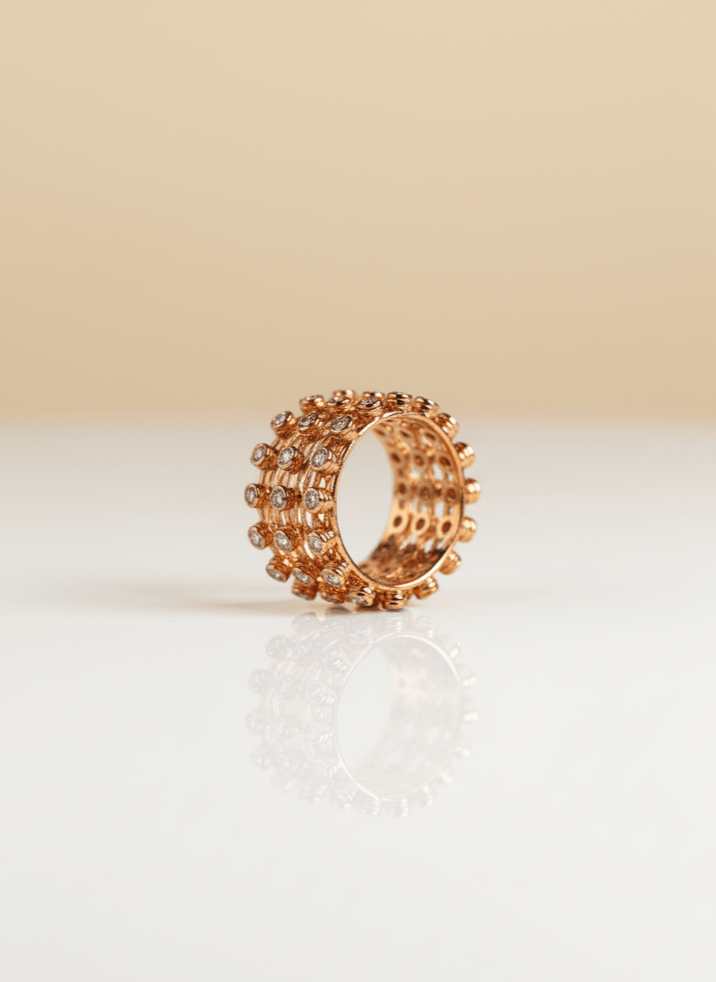 2 in 1 Ring to Bracelet rose gold color bracelet, 925 sterling silver