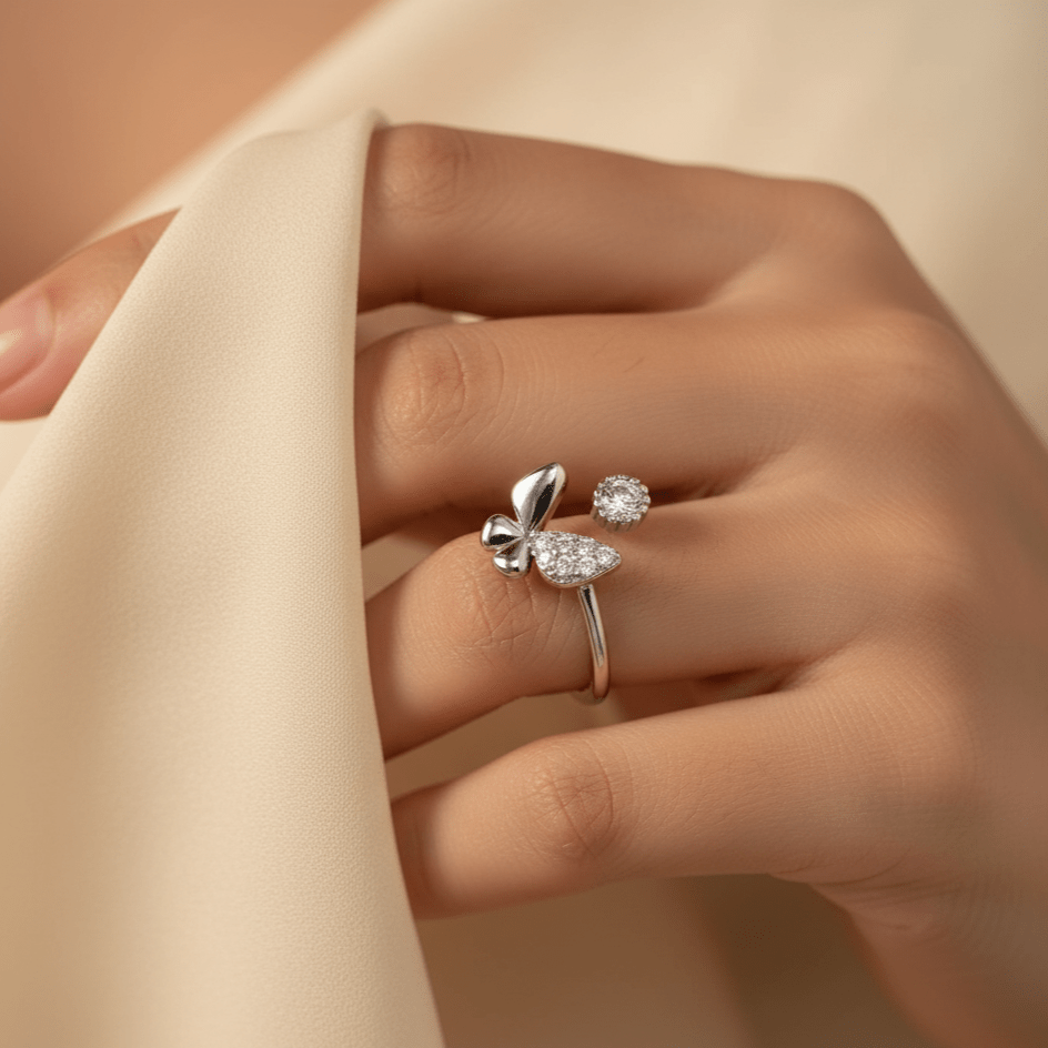 Butterfly Design Sterling Silver Ring