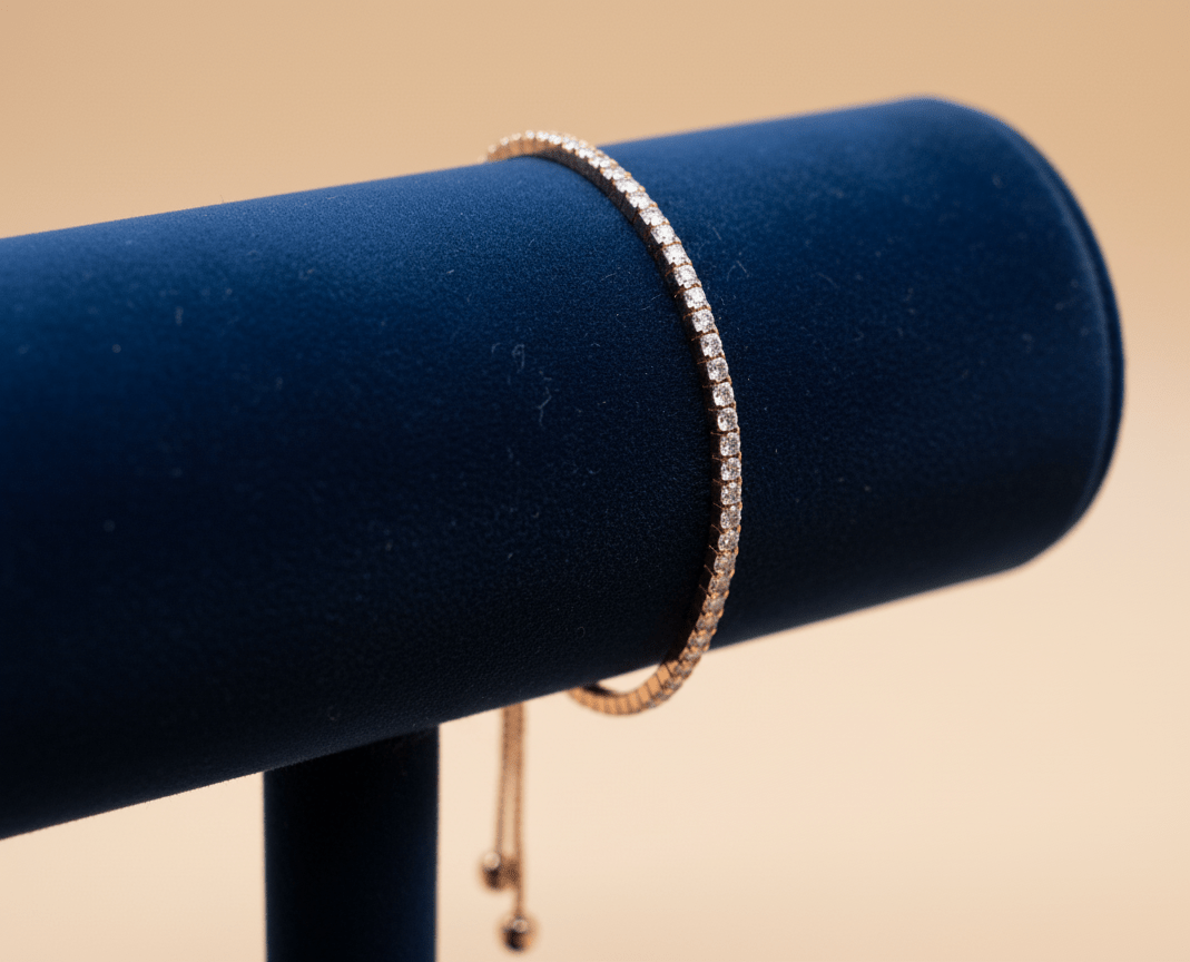 Studded Rhinestones Sterling Silver Tennis Bracelet