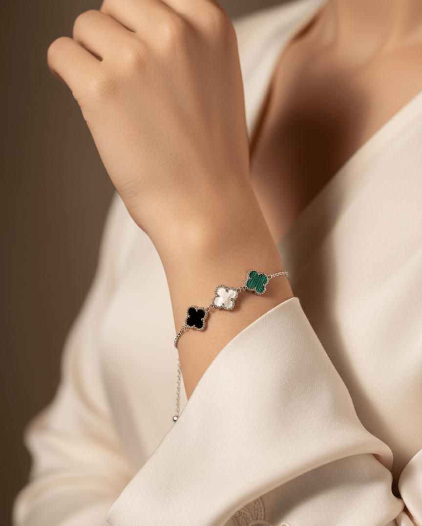 3 multi color flower sling bracelet | 925 sterling silver