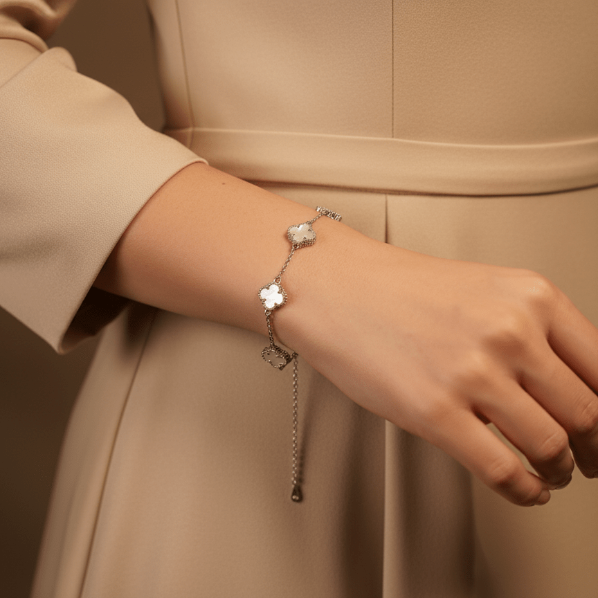 3 ivory flowered bracelet | 925 sterling silver