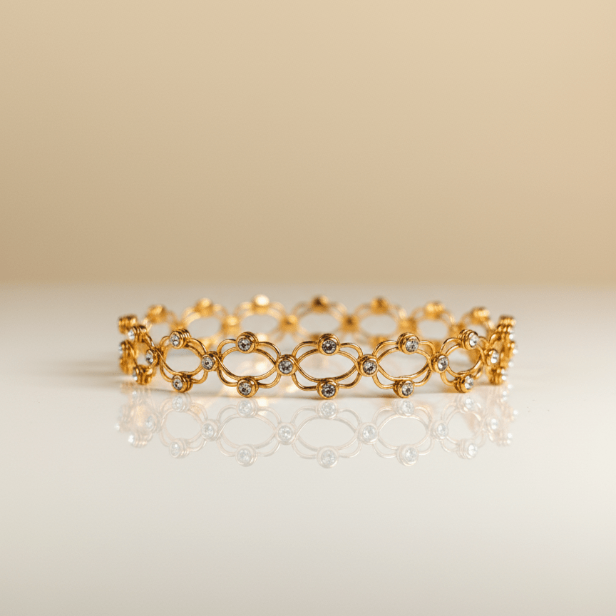 2 in 1 gold Bracelet-Ring | 925 sterling silver
